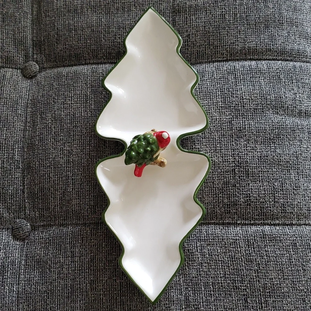 Holiday Bunny Ceramic Candy Dish